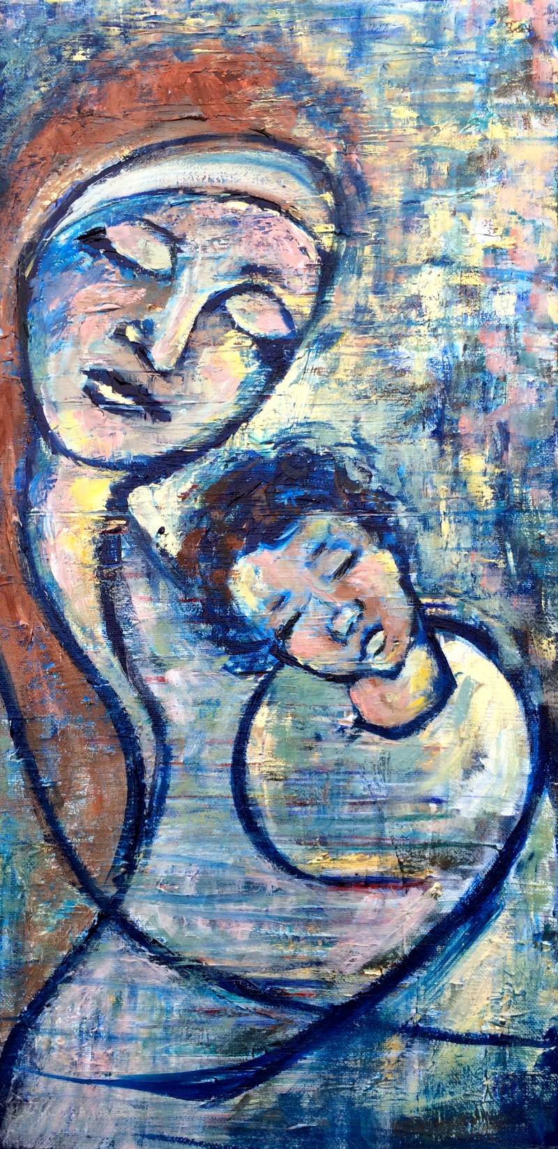 Blue Madonna, Mother and Child