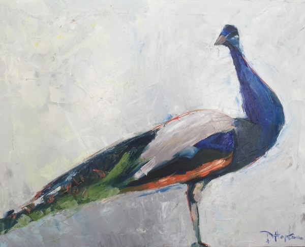 Peacock painting by Denise Hopkins
