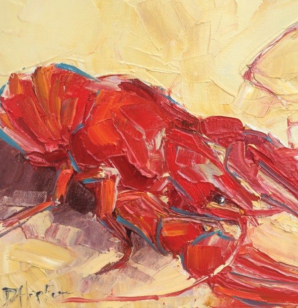 crawfish painting by Denise Hopkins