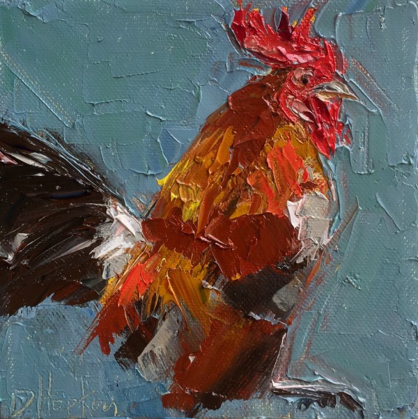 Rooster painting by Denise Hopkins