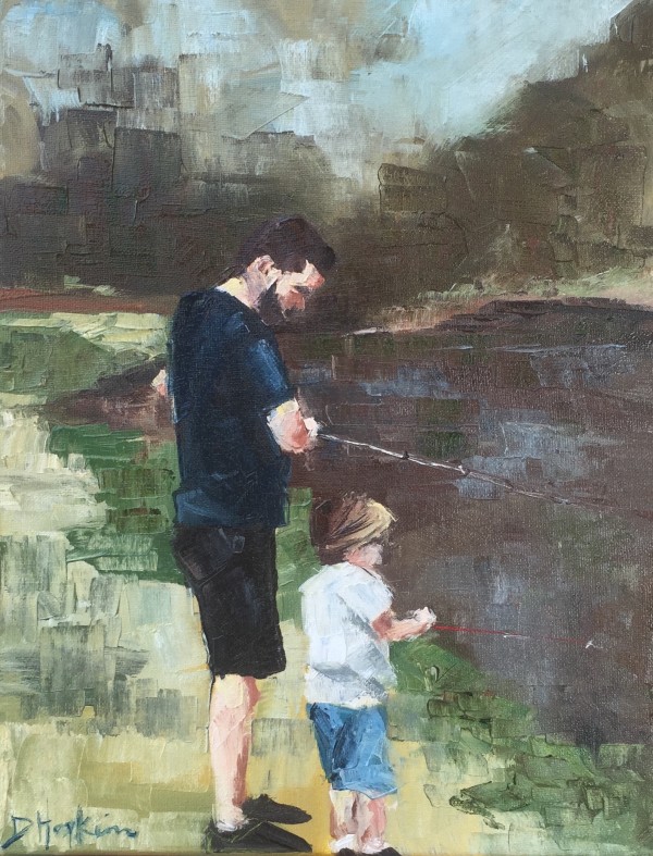 Fishing Painting by Denise Hopkins