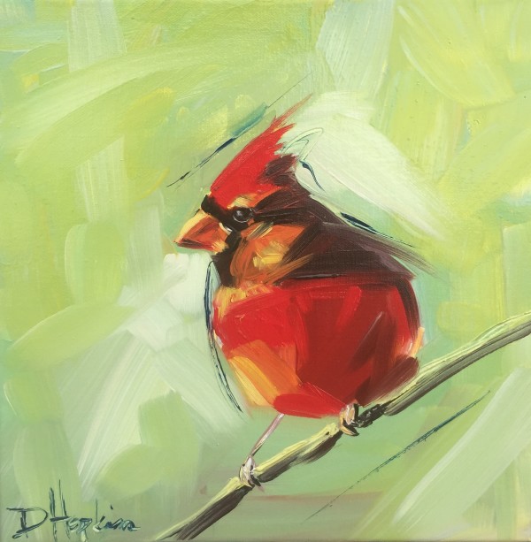 Cardinal painting by Denise Hopkins
