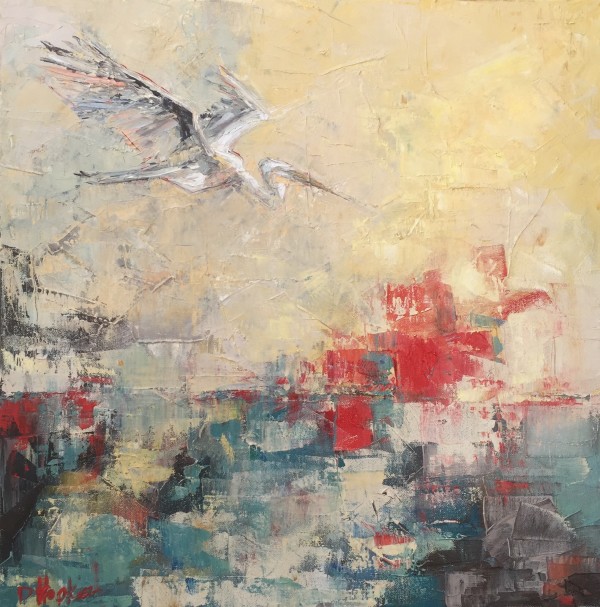 Egret Flying by Denise Hopkins