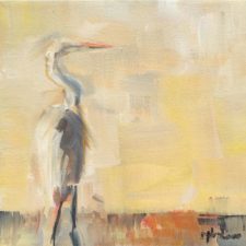 Egret painting by Louisiana Artist Denise Hopkins