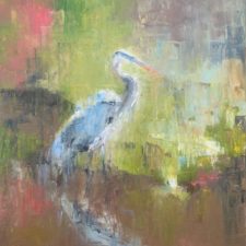 Blue Heron painting by Louisiana Artist Denise Hopkins