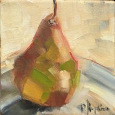 Pear painting by Louisiana artist Denise Hopkins