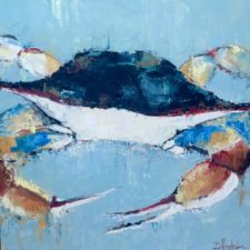 Blue Crab painting by Louisiana artist Denise Hopkins