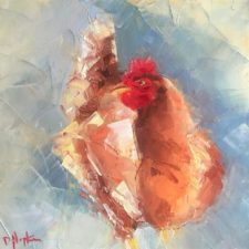 Chicken painting by Louisiana Artist Denise Hopkins