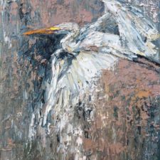 Egret painting by Louisiana Artist Denise Hopkins