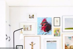 Cardinal painting on gallery wall