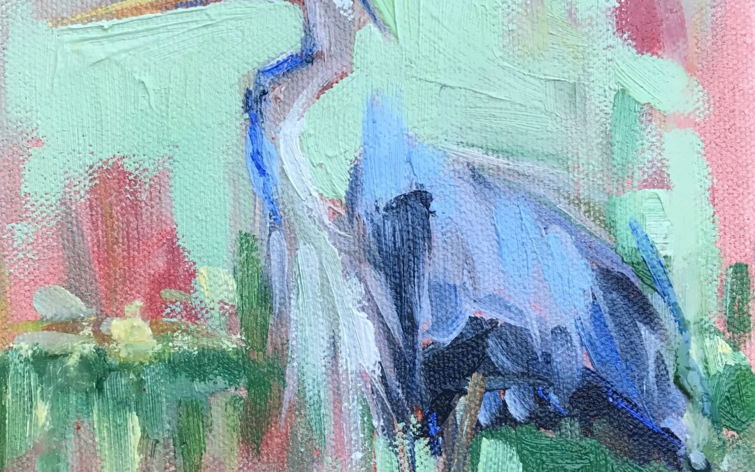 blue heron painting