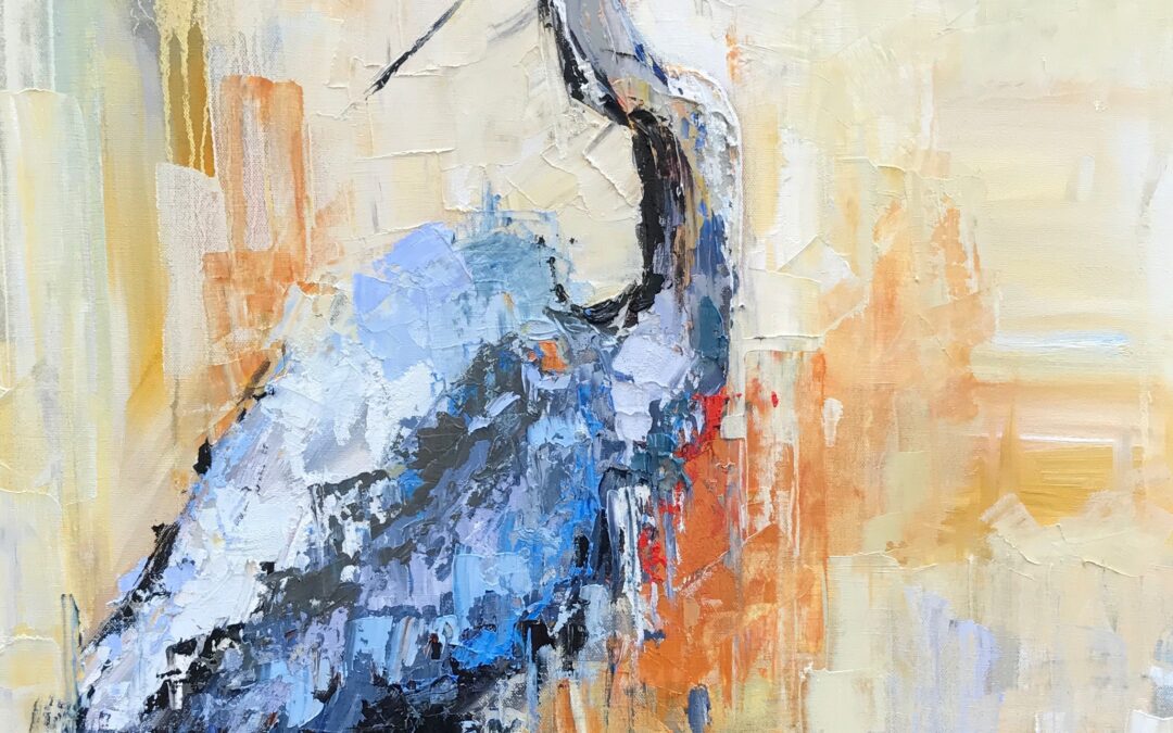 blue heron painting