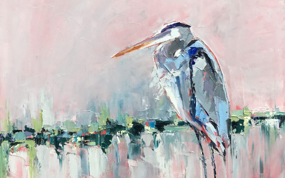 heron oil painting