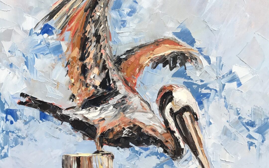 brown pelican painting