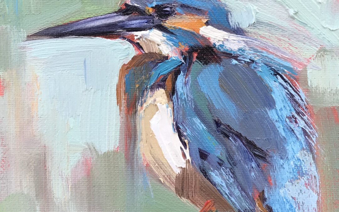 kingfisher oil painting