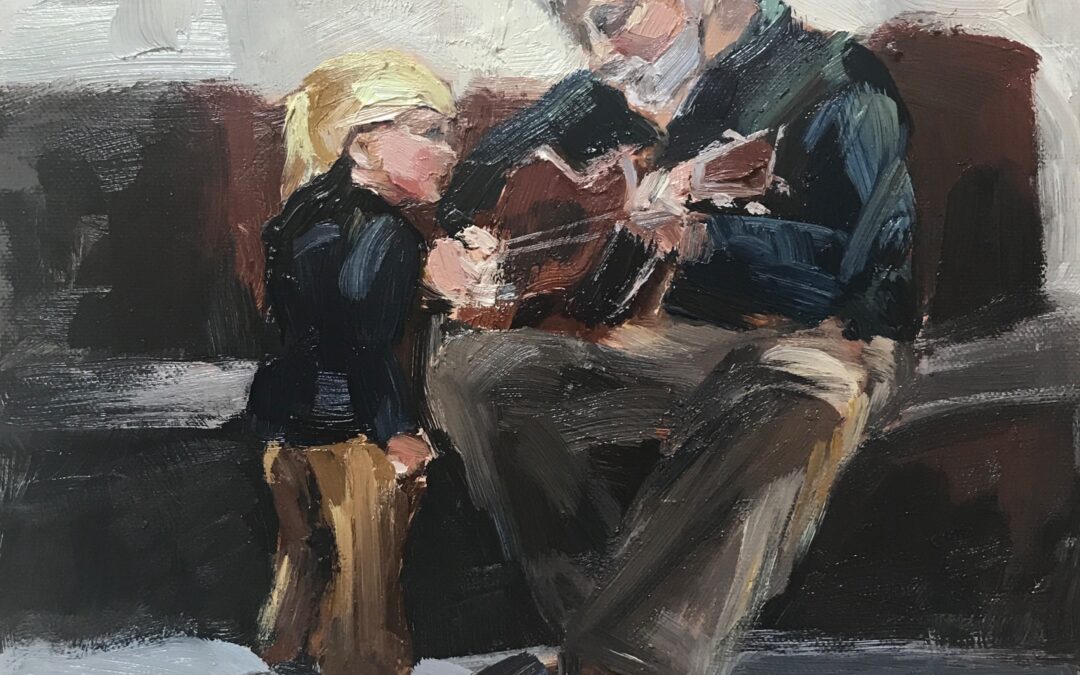 guitar player painting