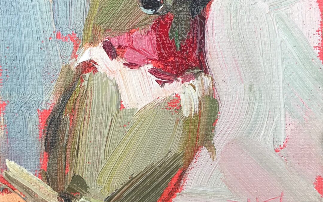 4×4 hummingbird oil painting