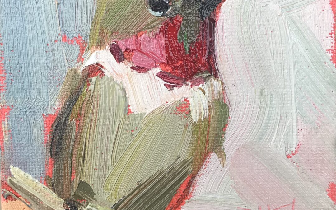 hummingbird oil painting
