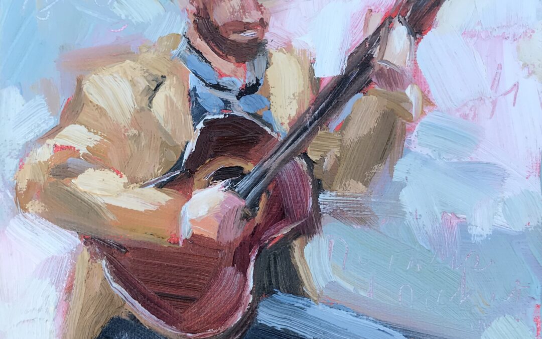 classical guitar painting