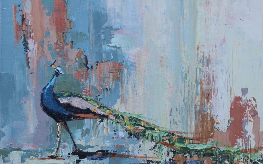 20×20 peacock painting