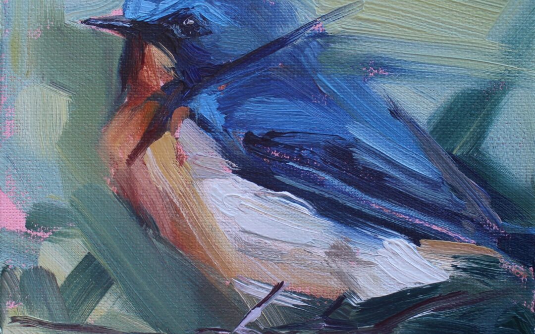 blue bird painting