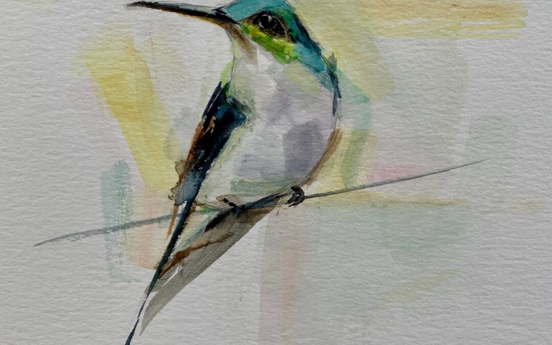 hummingbird watercolor