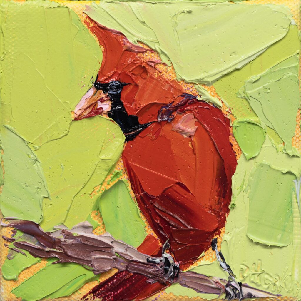 red cardinal painting artwork