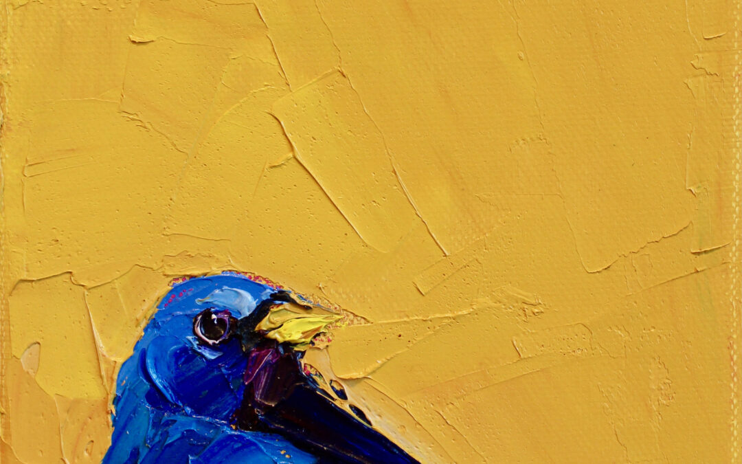 blue bird painting