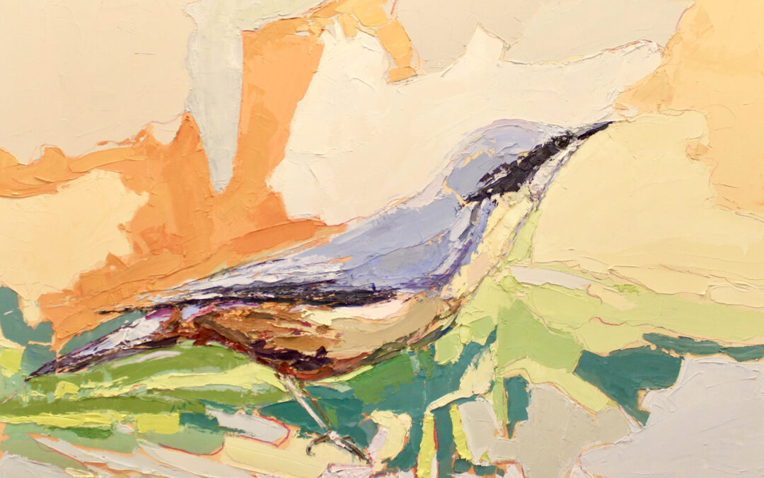 abstract nuthatch painting