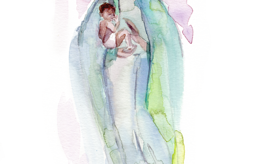 Mary and Child Watercolor