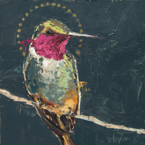 Be Still and Know hummingbird painting by Denise Hopkins