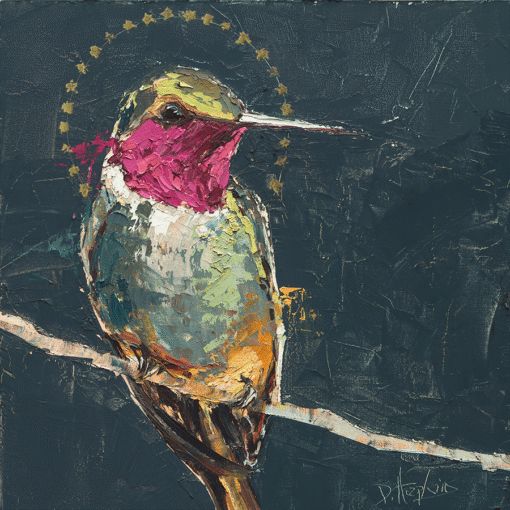 Be Still and Know hummingbird painting by Denise Hopkins