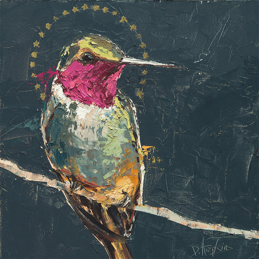 Be Still and Know hummingbird painting by Denise Hopkins