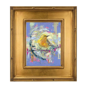framed yellow warbler painting