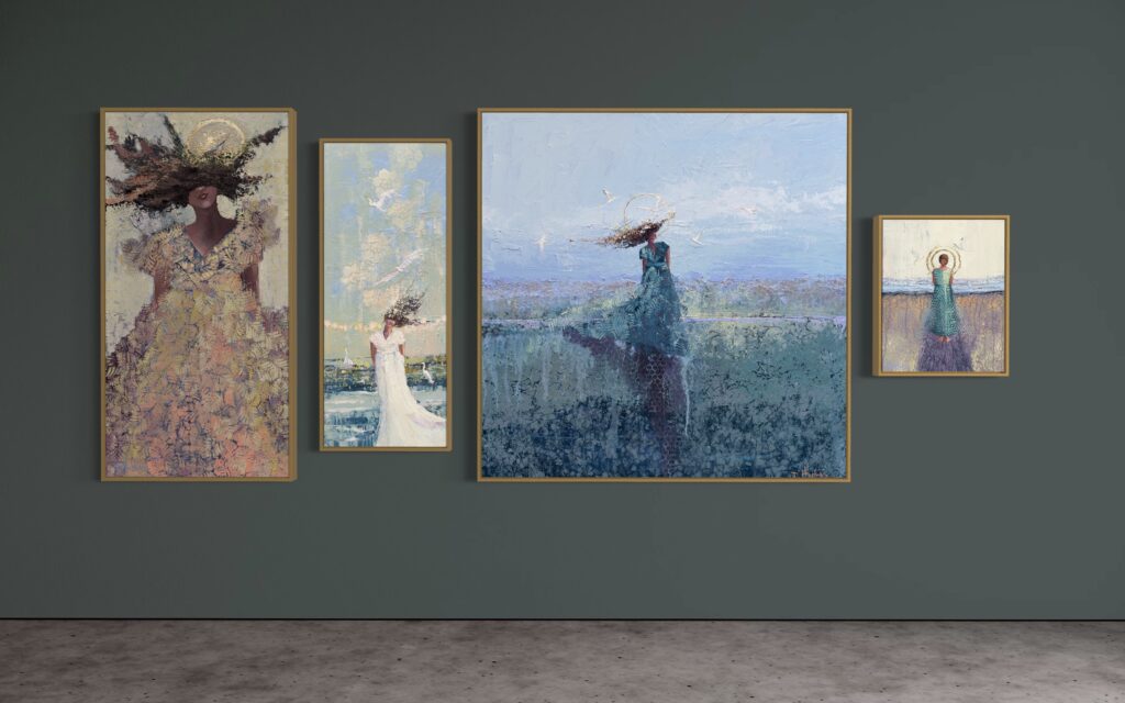 gallery wall oil paintings