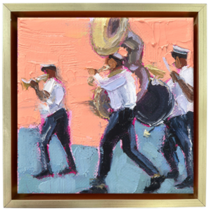 second line band oil painting