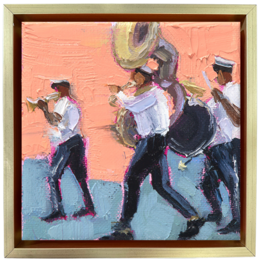 second line band oil painting