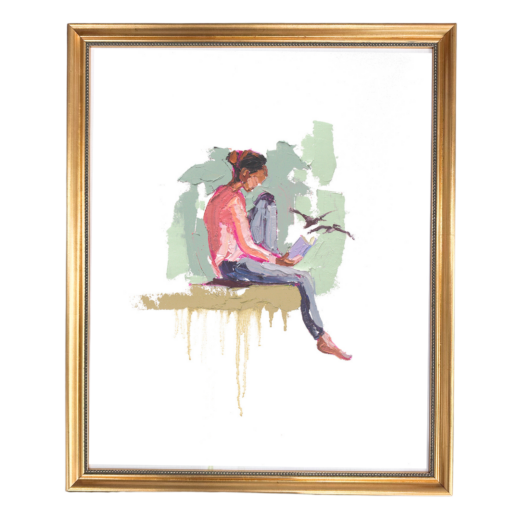 woman reading oil painting