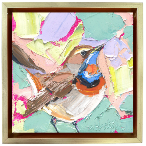 bluethroat oil painting