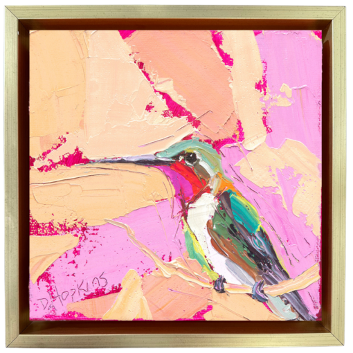 hummingbird oil painting