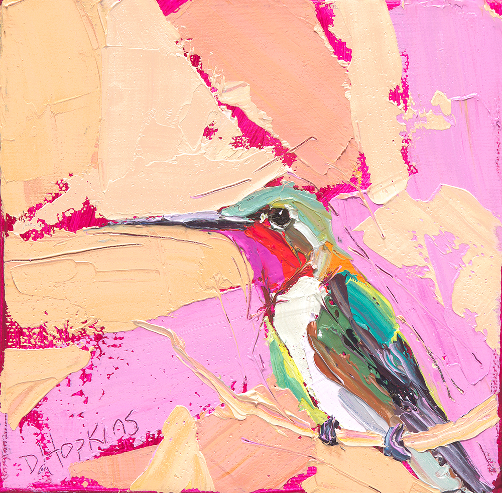 hummingbird oil painting