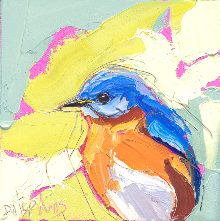 bluebird oil painting