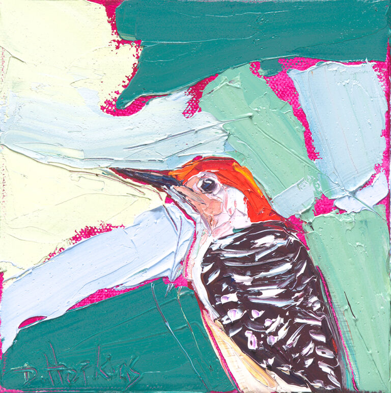woodpecker oil painting