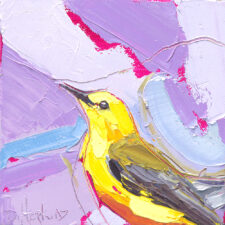 "Warbler Woes" 6x6, oil on canvas