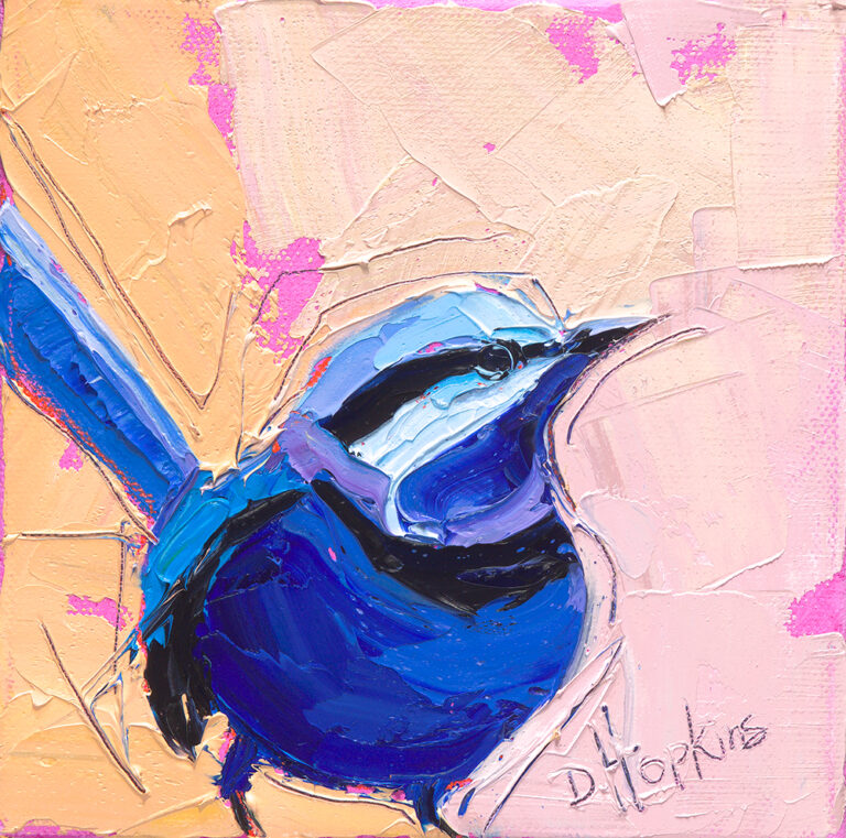 splendid fairywren oil painting