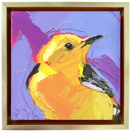 "Joy In Yellow" 4x4, oil on canvas, framed