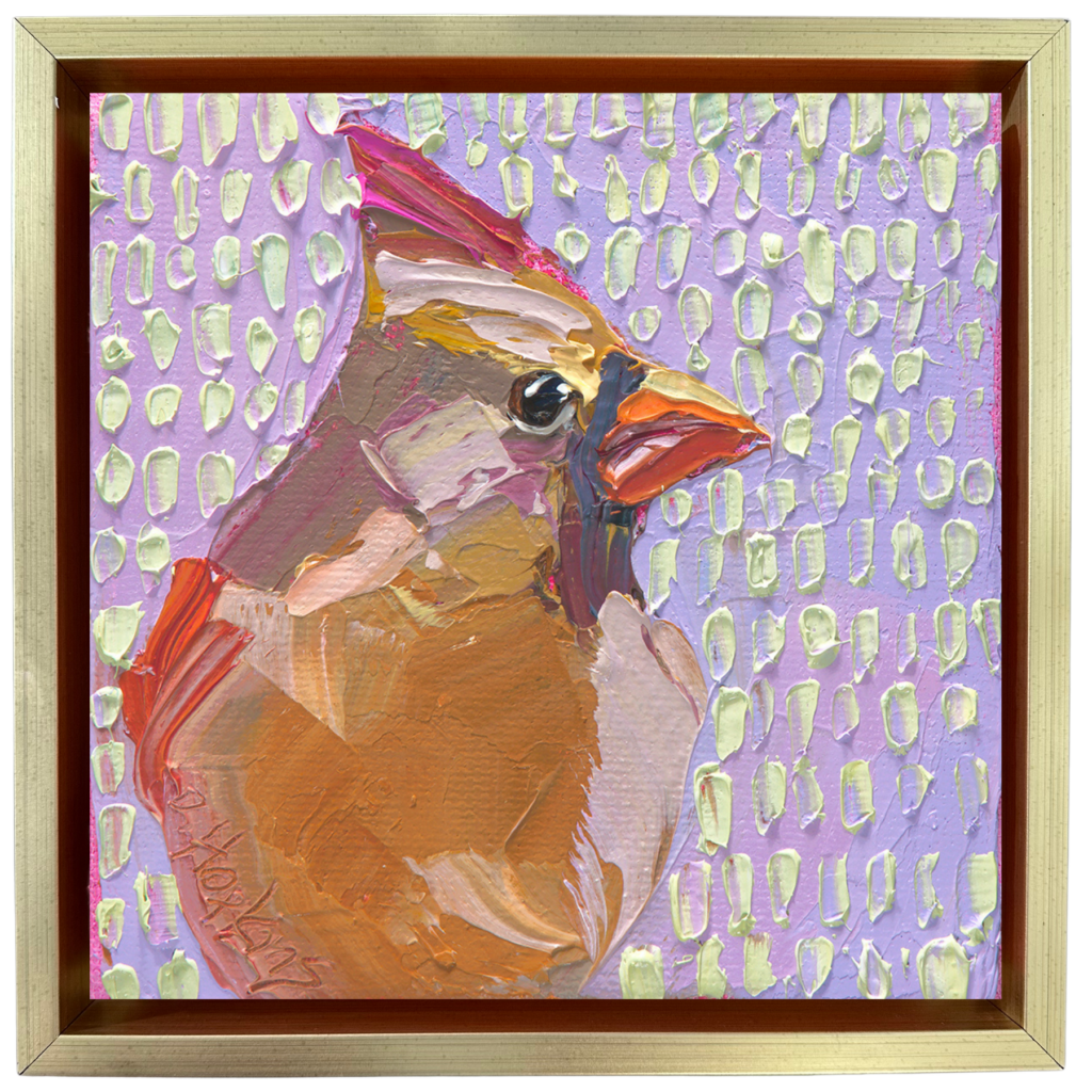 female cardinal painting