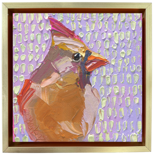 female cardinal painting