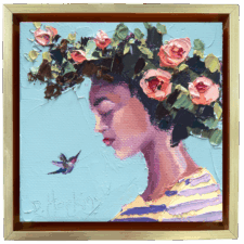 “Pitter Patter" 4x4 framed