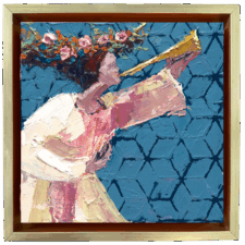 “HARK!" 6x6 framed